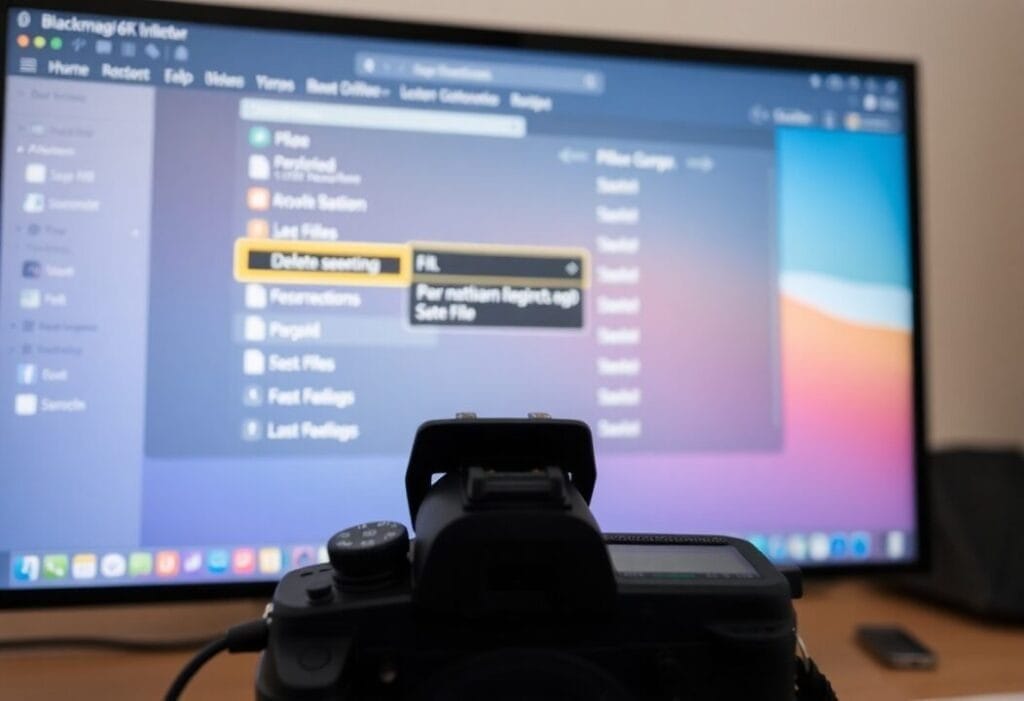 how to delete files on blackmagic 6k iru